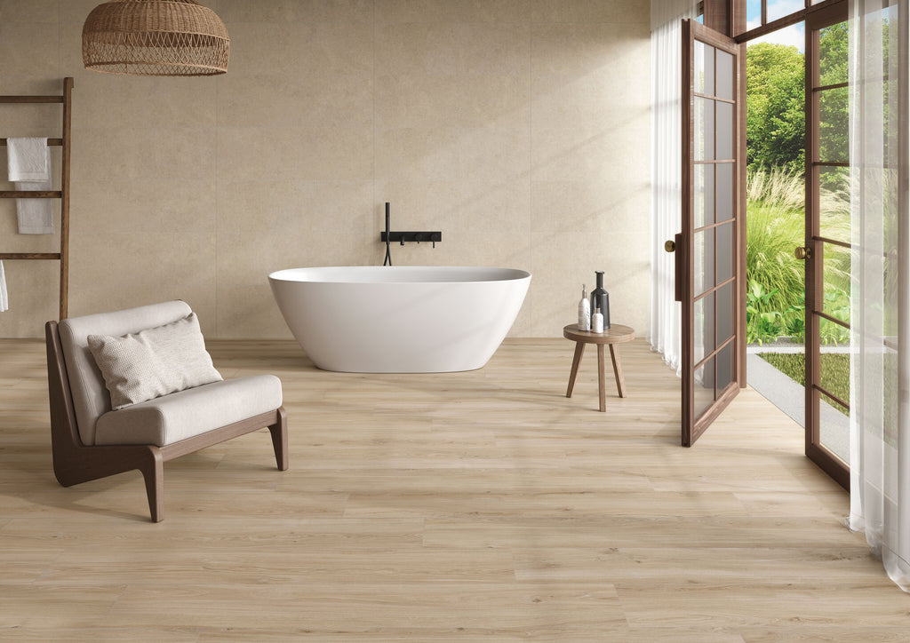 Lagom Roble Porcelain Tile – room scene