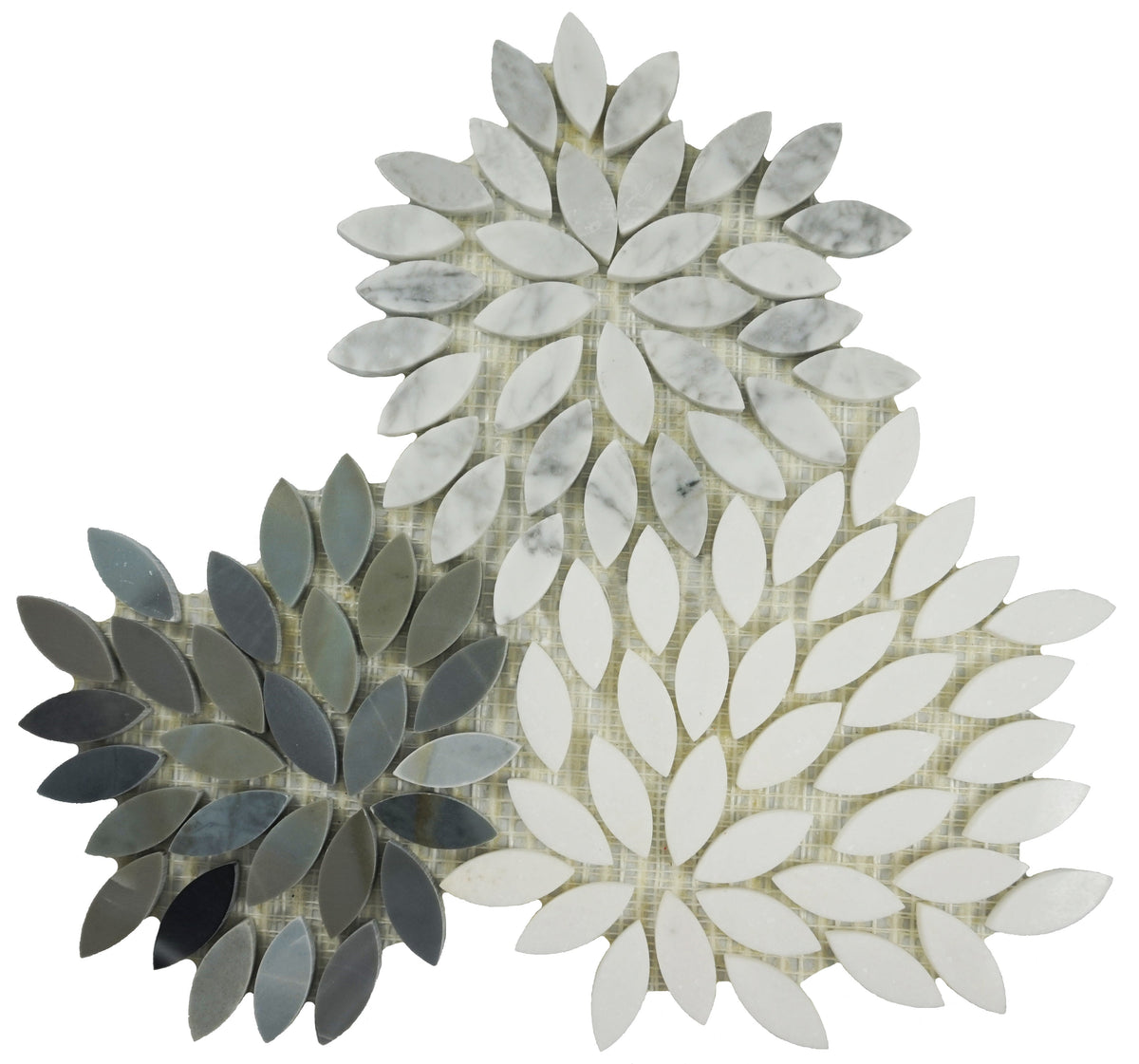 Ornate Stone Leaf Mosaic Tile