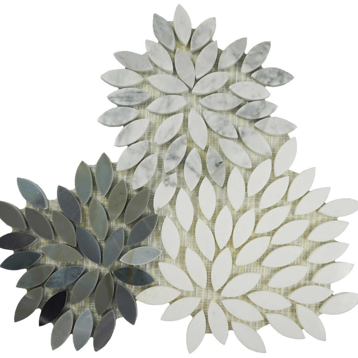 Ornate Stone Leaf Mosaic Tile