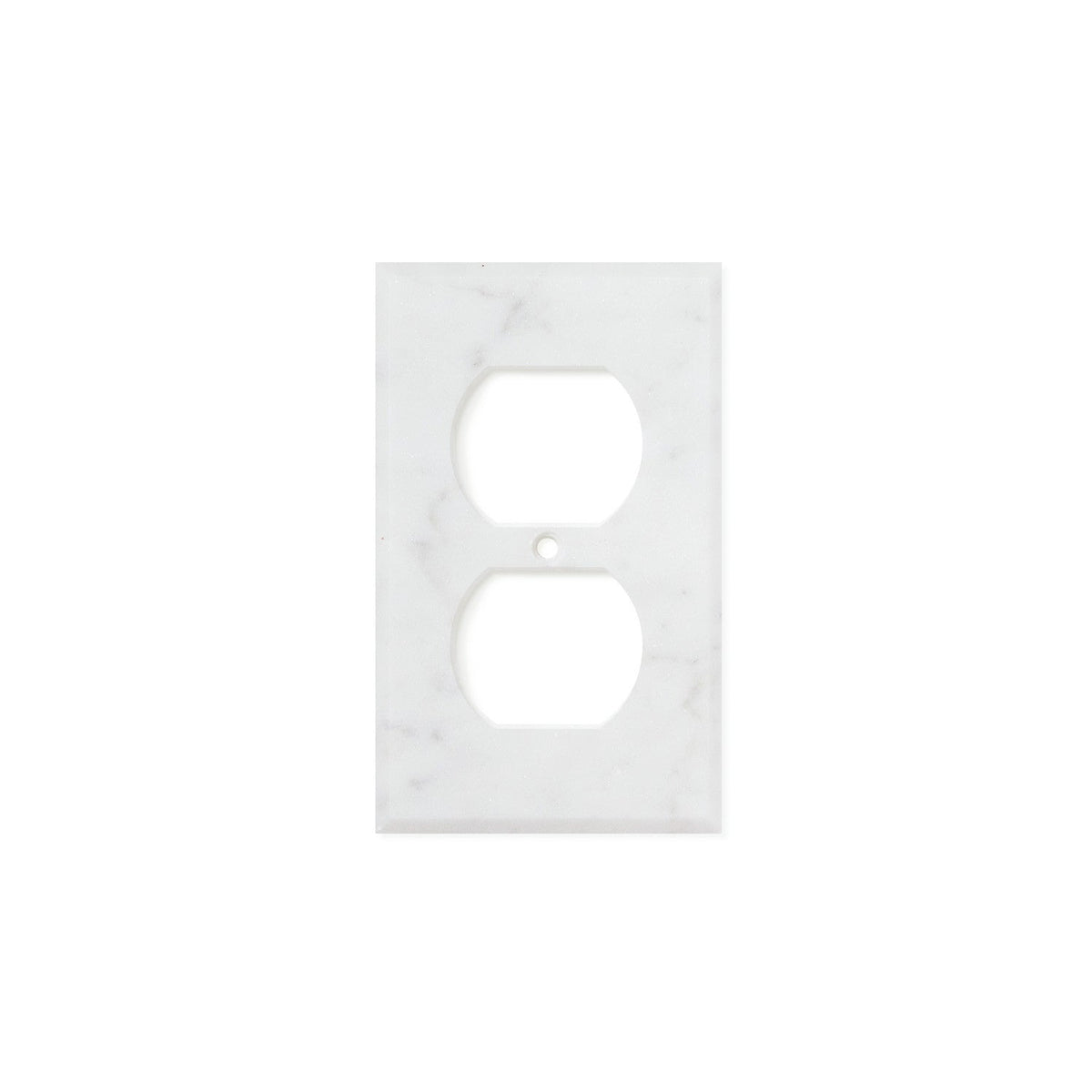 Bianco Carrara Marble Single Duplex Switch Plate Cover / Wall Plate - Honed