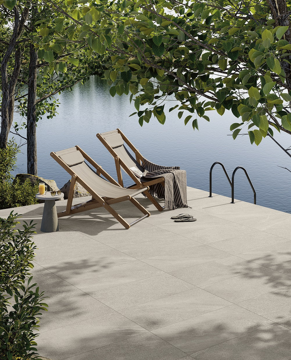 Boston Ivory Porcelain Tile – room scene