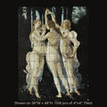 La Primavera by Sandro Botticelli, stone mural shown on 36"W x 48"H (108 pcs of 4"x4" tumbled marble tiles)