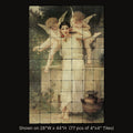 L’Innocence by William-Adolphe Bouguereau, stone mural shown on 28"W x 44"H (77 pcs of 4"x4" tumbled marble tiles)