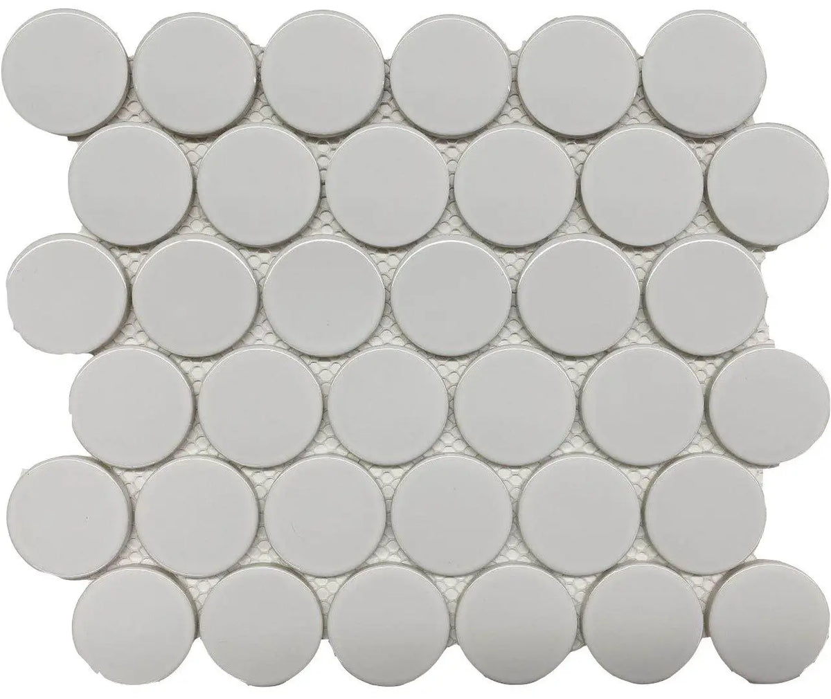 CC Mosaics Plus White Bright 2" Dots Porcelain Mosaic Tile