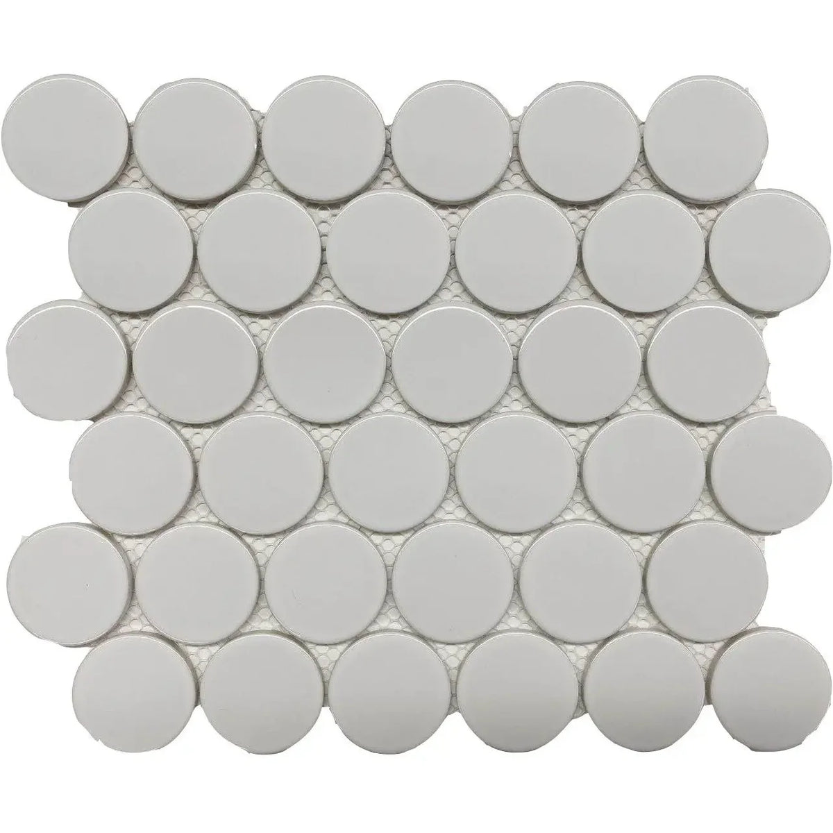 CC Mosaics Plus White Bright 2" Dots Porcelain Mosaic Tile