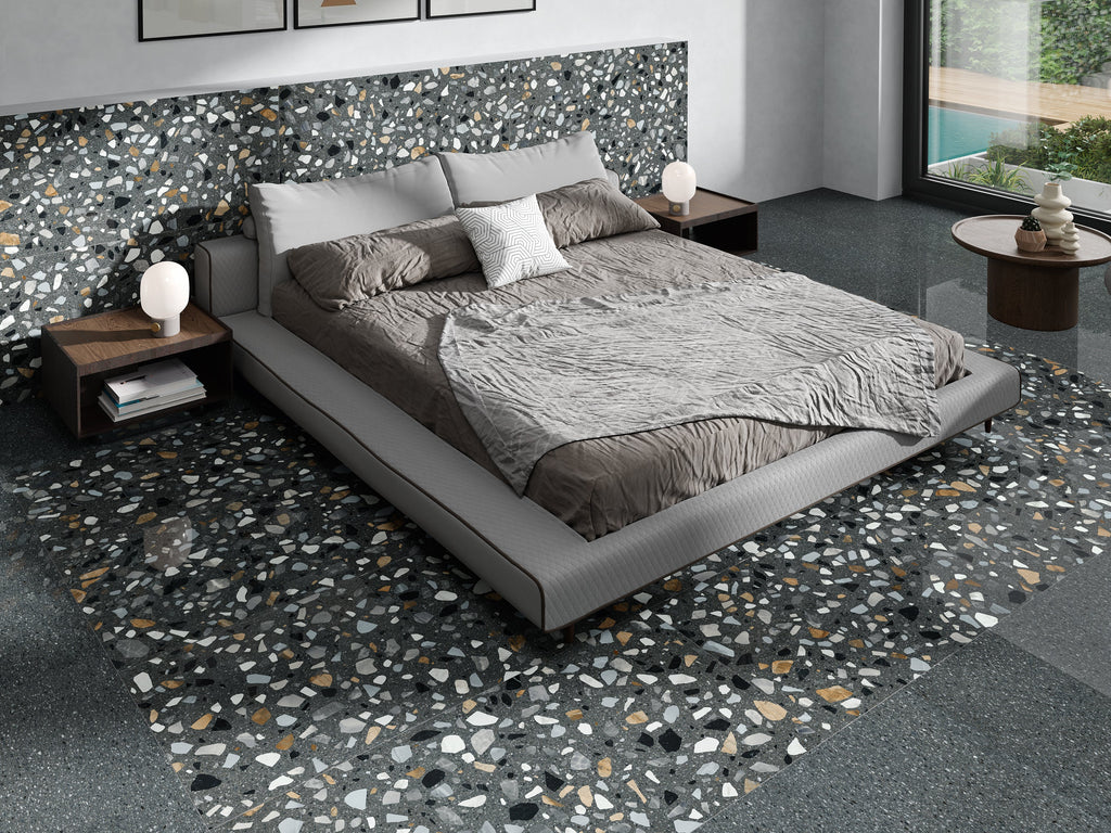 Cape Graphite Porcelain Tile – room scene