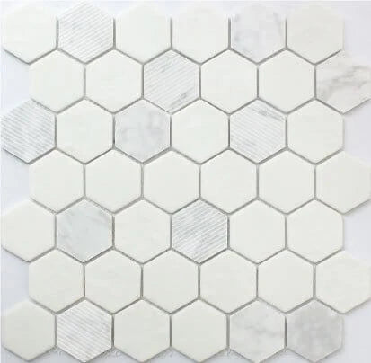 Rockart Carrara Hexagon Marble Mosaic Tile