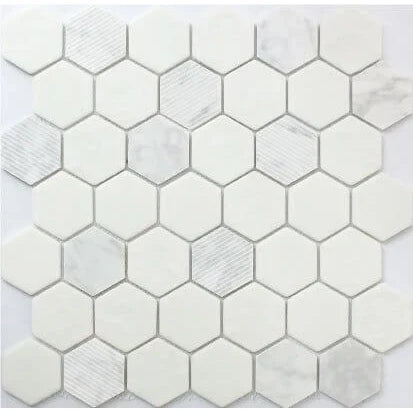 Rockart Carrara Hexagon Marble Mosaic Tile