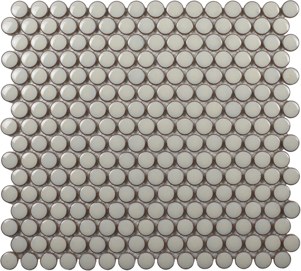 CC Mosaics Plus Cream Penny Round Porcelain Mosaic Tile