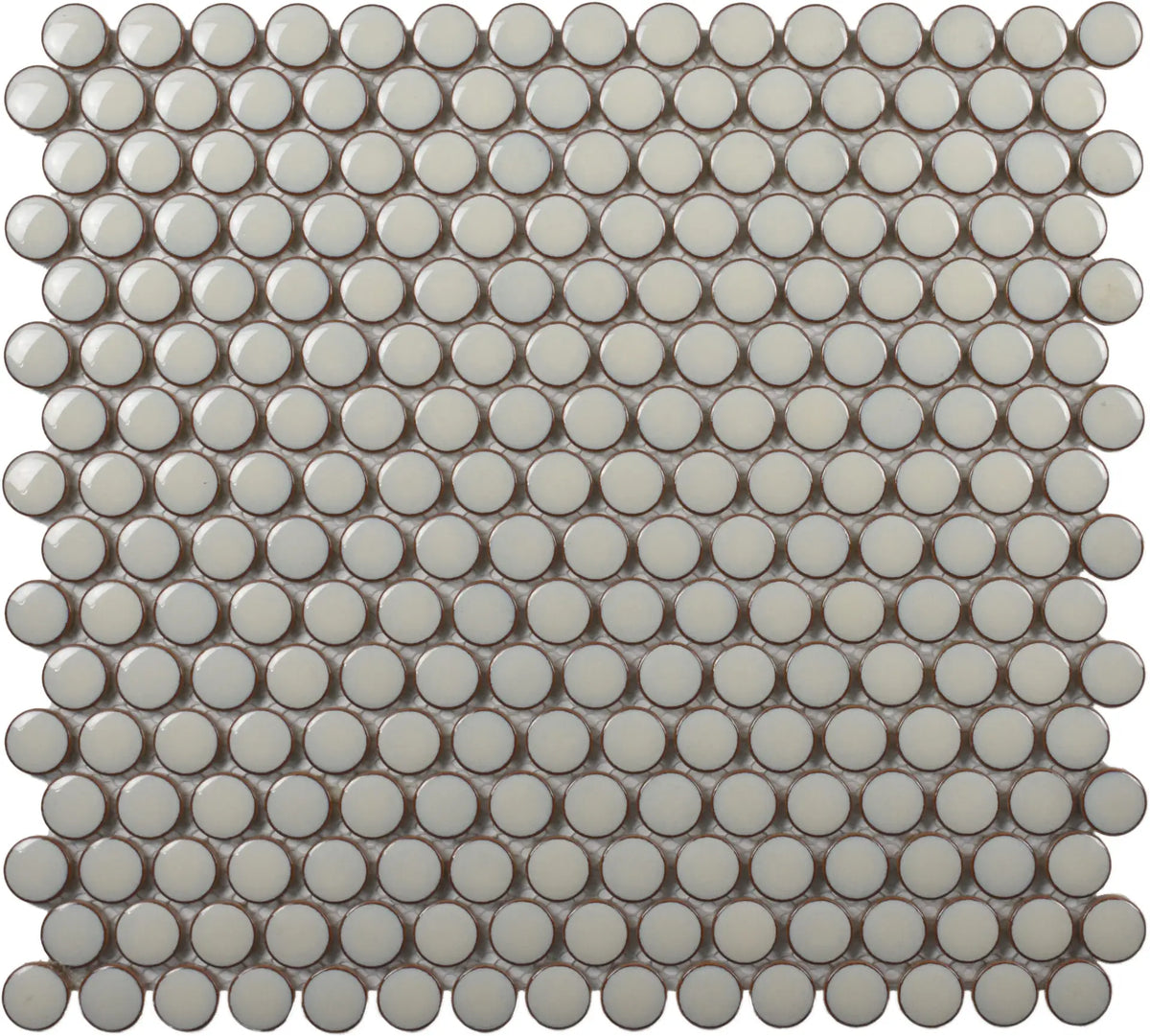 CC Mosaics Plus Cream Penny Round Porcelain Mosaic Tile