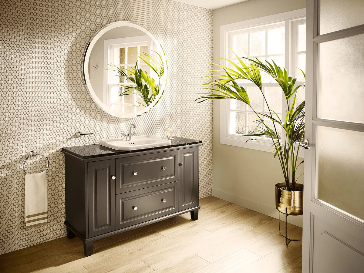 CC Mosaics White 1x1 Hexagon Porcelain Mosaic Tile – room scene