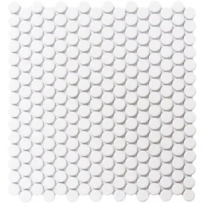 CC Mosaics White Bright Penny Round Porcelain Mosaic Tile