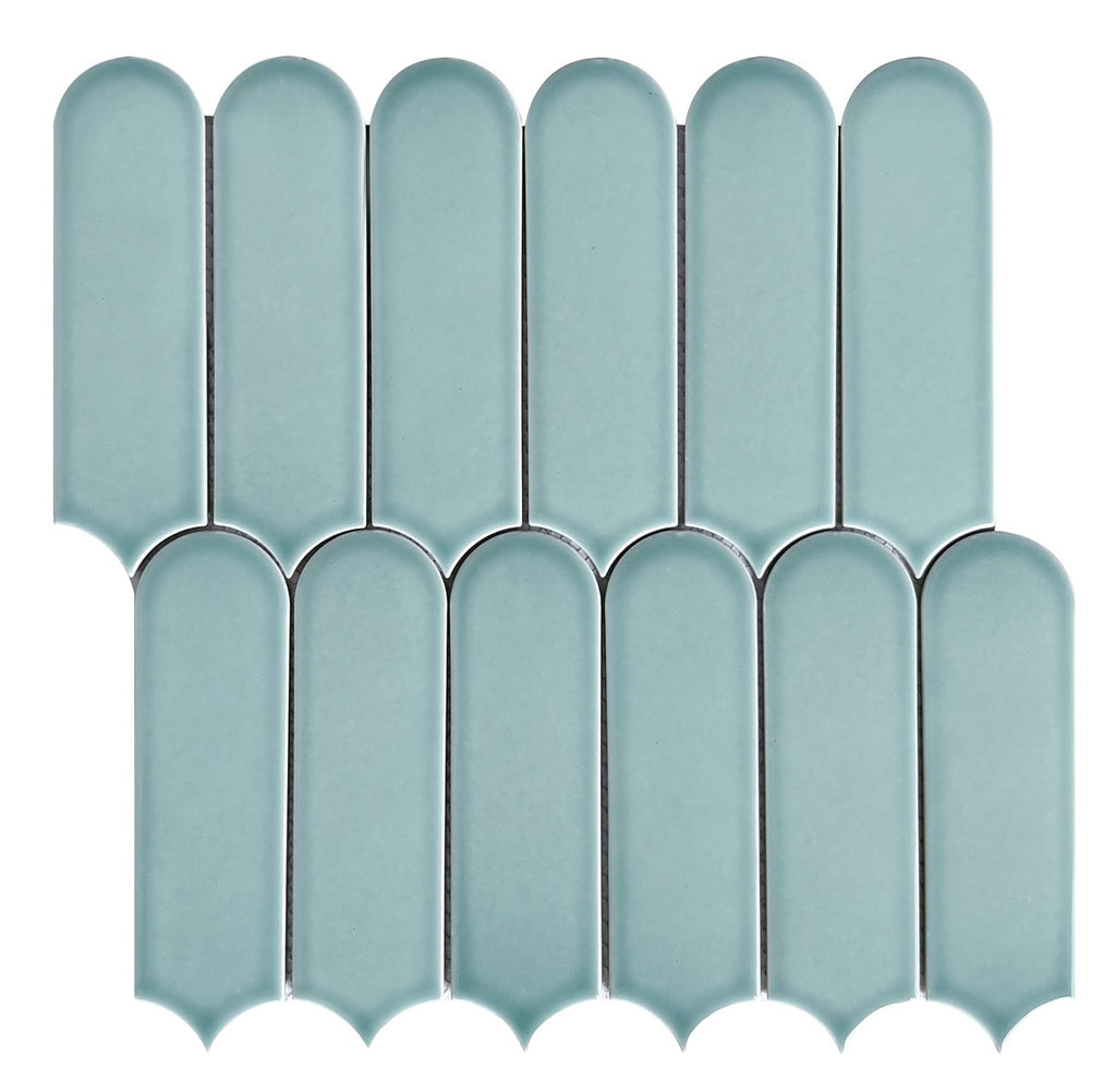 CC Mosaics Plus Celest Feather Porcelain Mosaic Tile