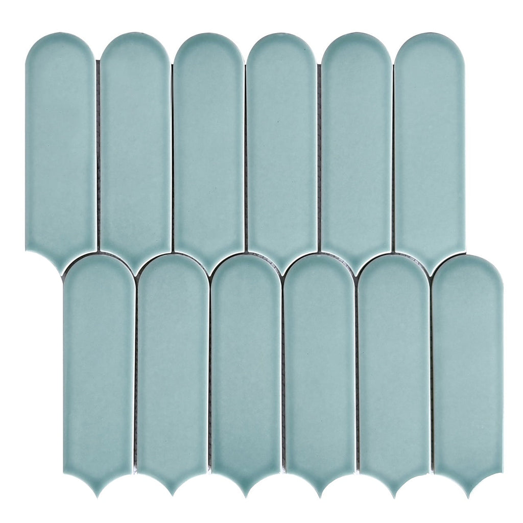 CC Mosaics Plus Celest Feather Porcelain Mosaic Tile