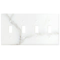 Calacatta Gold Marble 4 Toggle Switch Plate Cover / Wall Plate - Polished