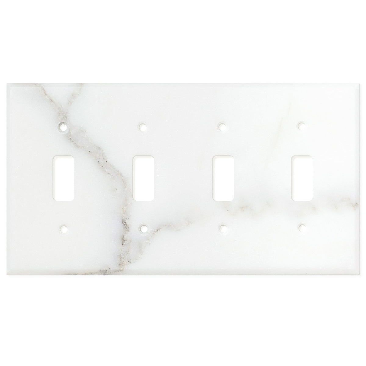 Calacatta Gold Marble 4 Toggle Switch Plate Cover / Wall Plate - Polished