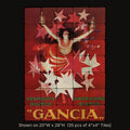 Gancia inspired by Leonetto Cappiello, stone mural shown on 20"W x 28"H (35 pcs of 4"x4" tumbled marble tiles)