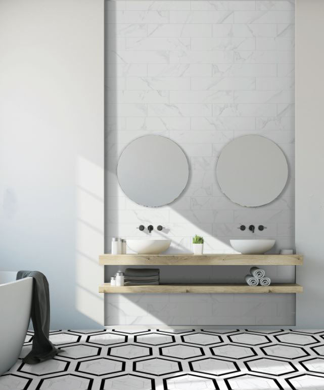 Maison Marquina Black Porcelain Tile – room scene