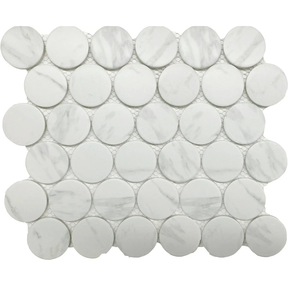 CC Mosaics Plus Carrara 2" Dots Porcelain Mosaic Tile