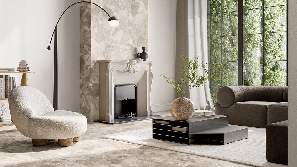 Ceppo Cream Porcelain Tile – room scene