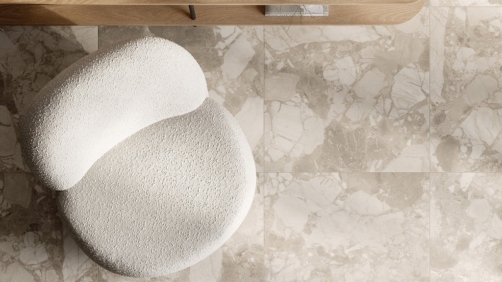 Ceppo Cream Porcelain Tile – room scene