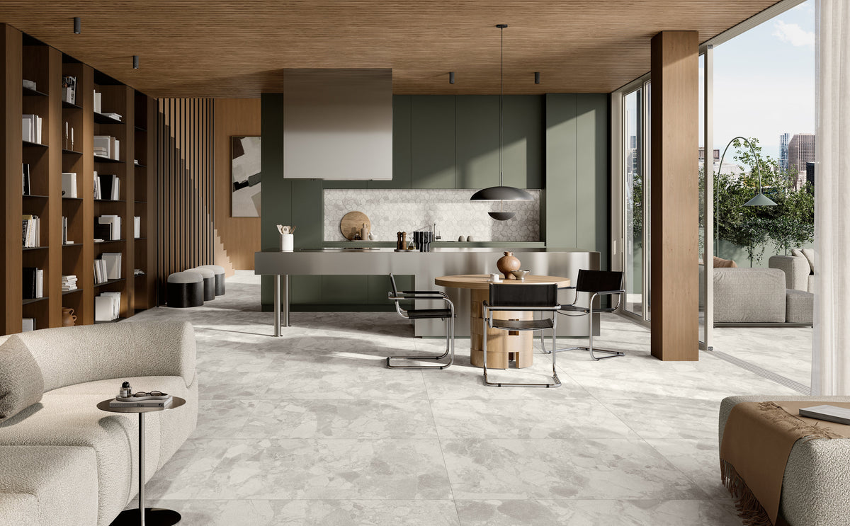 Ceppo White Porcelain Tile – room scene