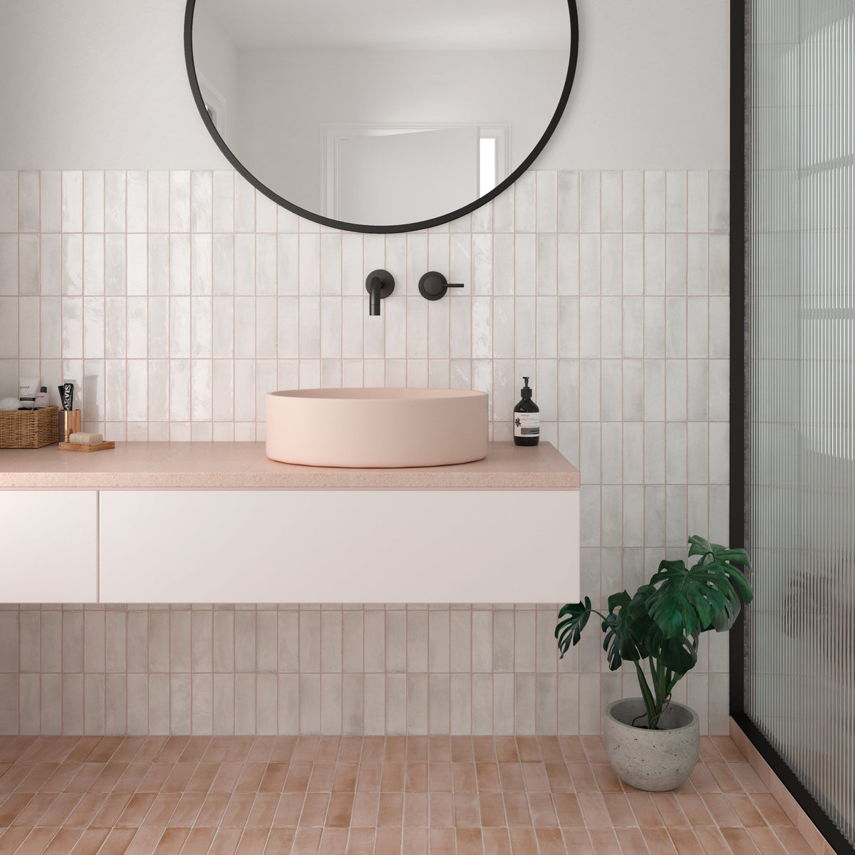 Soco White Porcelain Tile – room scene