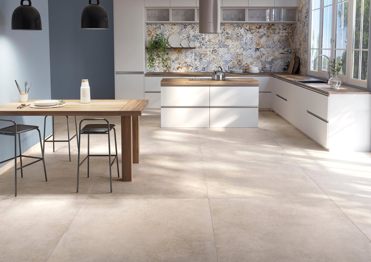 Conrad Sand Porcelain Tile – room scene