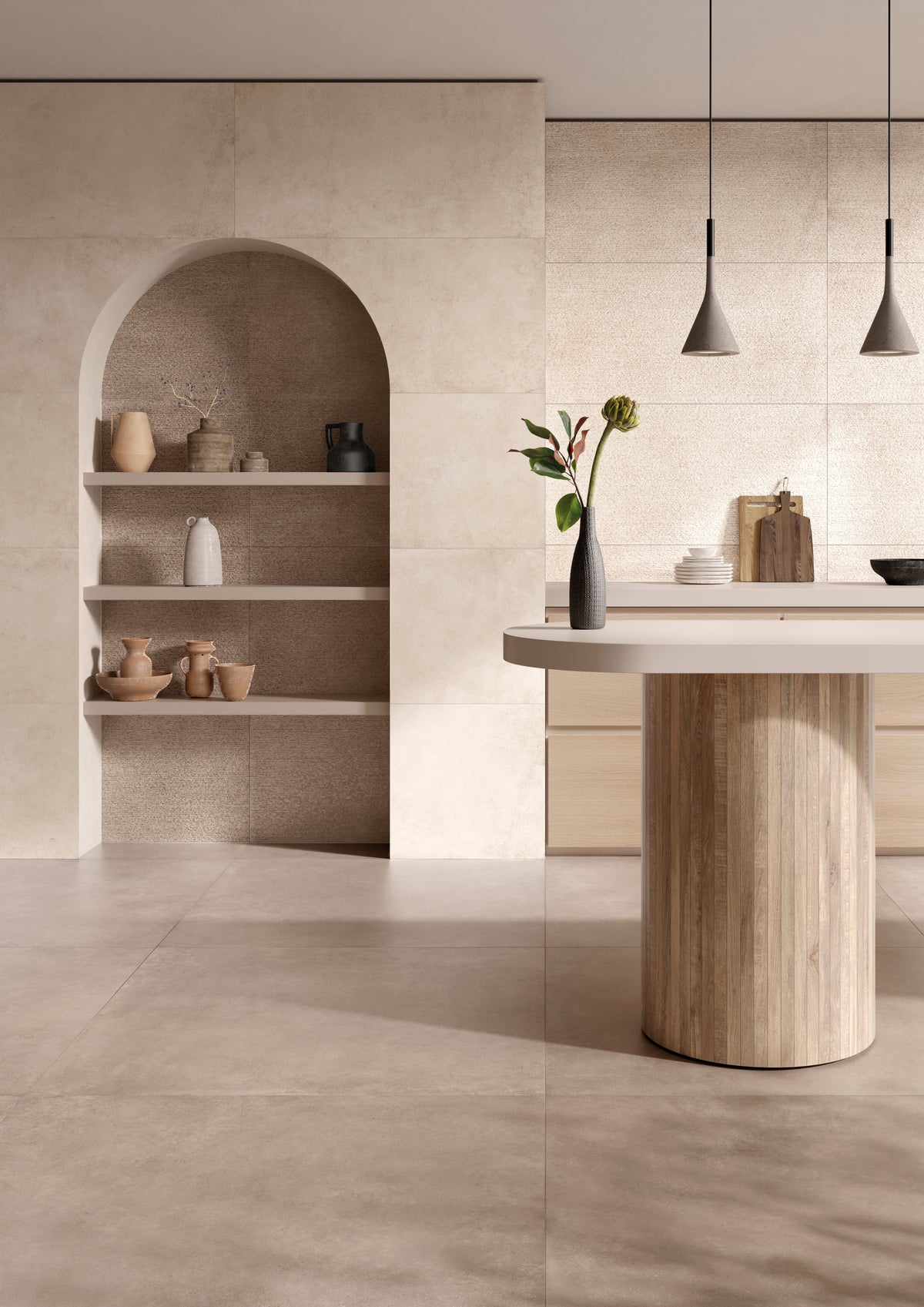 Conrad Taupe Porcelain Tile – room scene