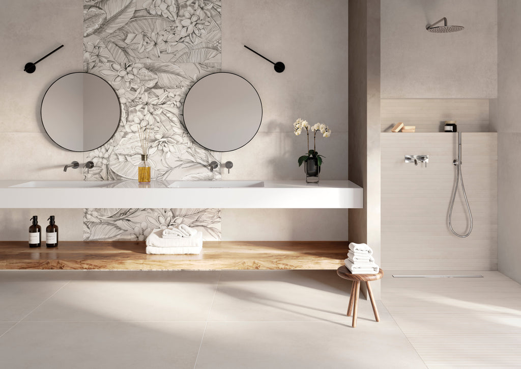 Conrad White Porcelain Tile – room scene