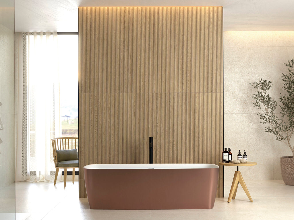Dash Oak Ceramic Tile – room scene