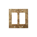 Dark Walnut Travertine 2 Rocker Switch Plate Cover / Wall Plate - Honed