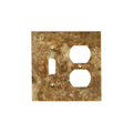Dark Walnut Travertine Toggle Duplex Switch Plate Cover / Wall Plate - Honed