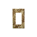 Dark Walnut Travertine Single Rocker Switch Plate Cover / Wall Plate - Honed