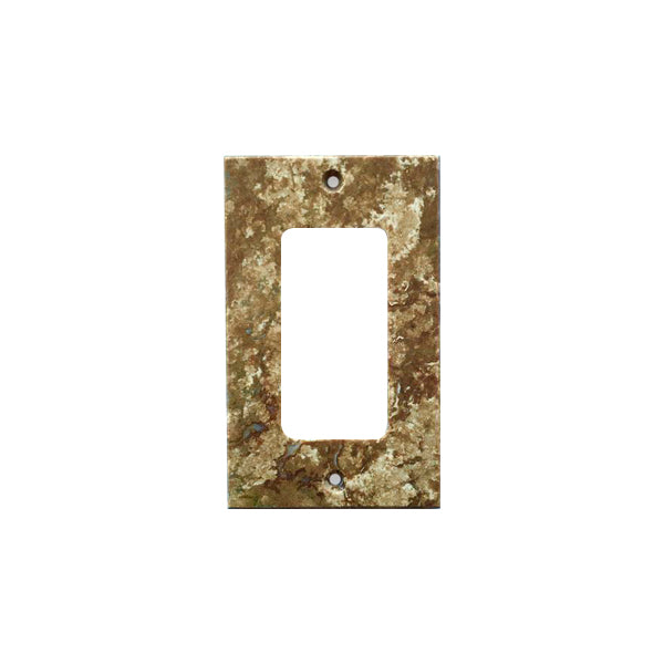 Dark Walnut Travertine Single Rocker Switch Plate Cover / Wall Plate - Honed