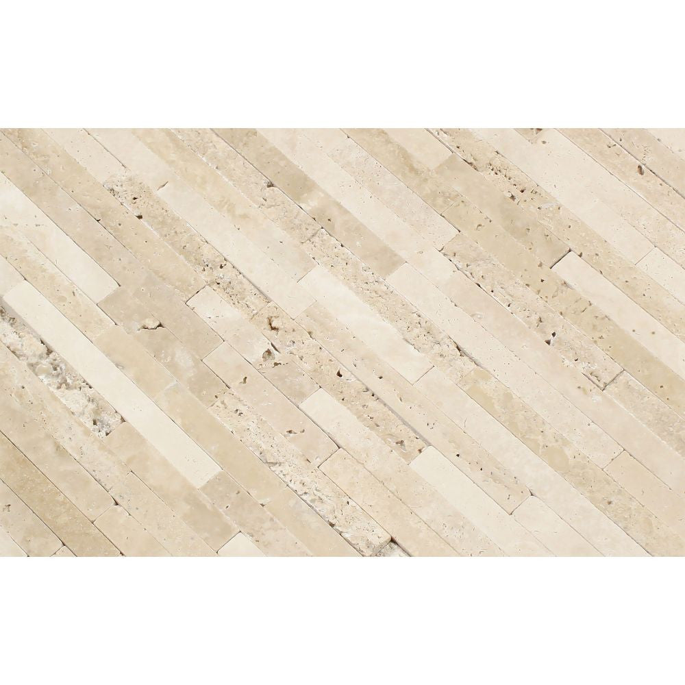 Durango Honed Travertine Small Random Strip Mosaic Tile