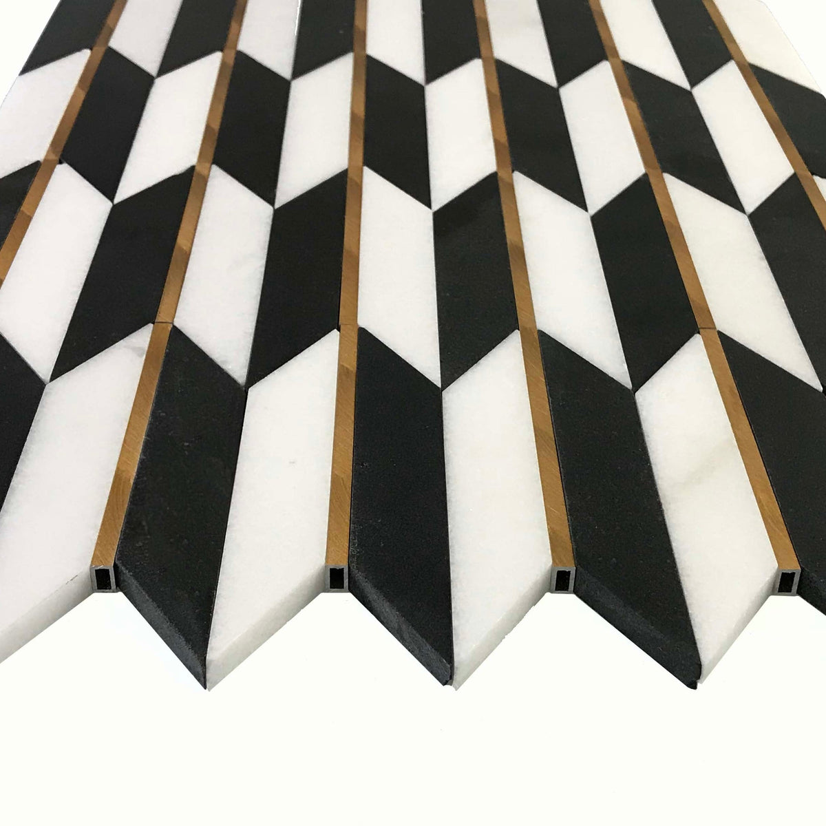 Era White & Black Stone Mosaic Tile