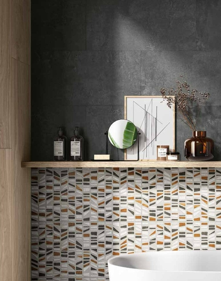 Essential Graphite Porcelain Tile – room scene