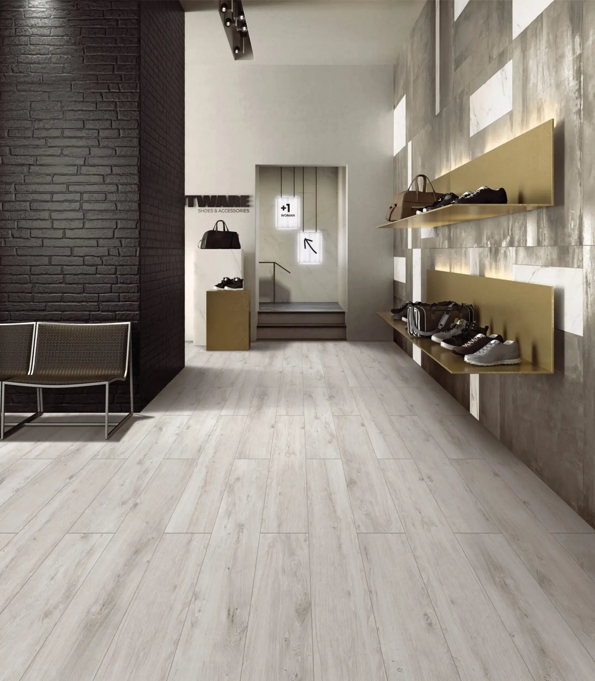 Everglade Silver Gray Porcelain Tile – room scene