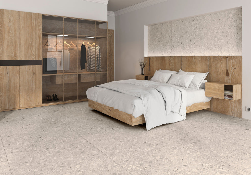Flodsten Smoke Porcelain Tile – room scene