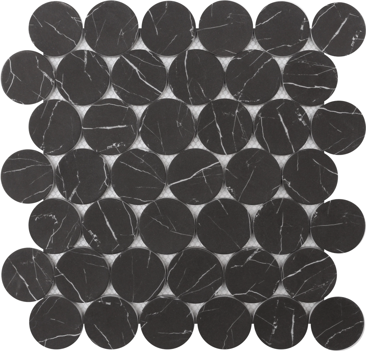 Rockart Nero Marquina Dots Marble Mosaic Tile