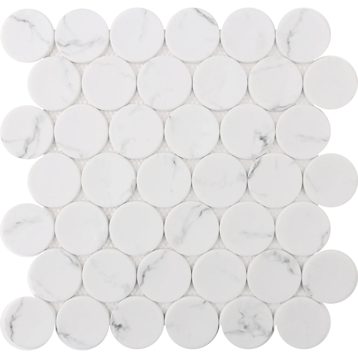 Rockart White Statuary Dots Marble Mosaic Tile