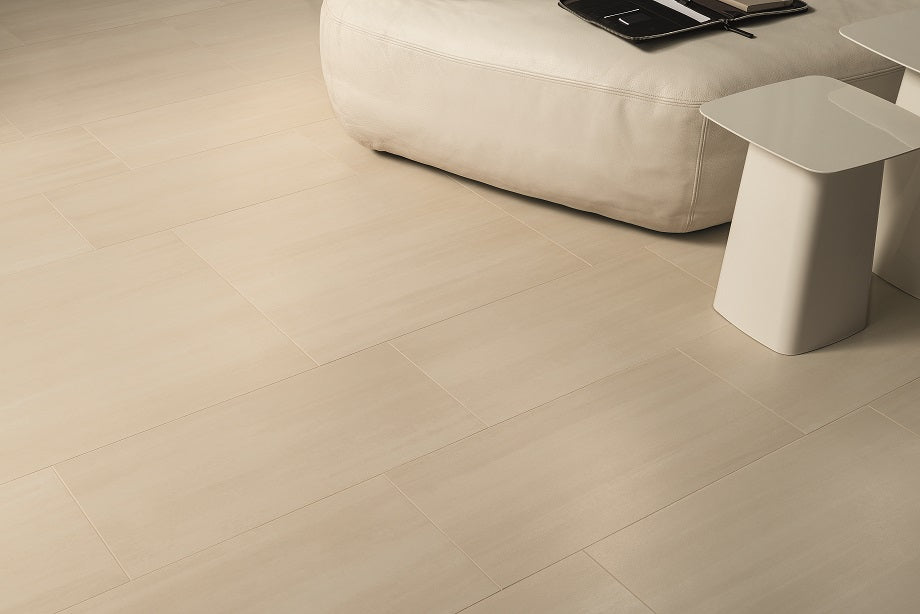 Flow Beige Porcelain Tile – room scene