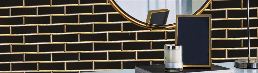 Gatsby Black Rectangle Glass Tile