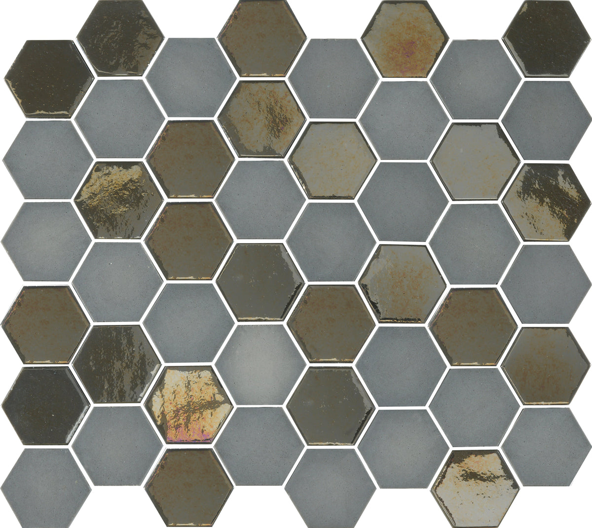 Glam Grey Recycled Glass Mosaic Tile