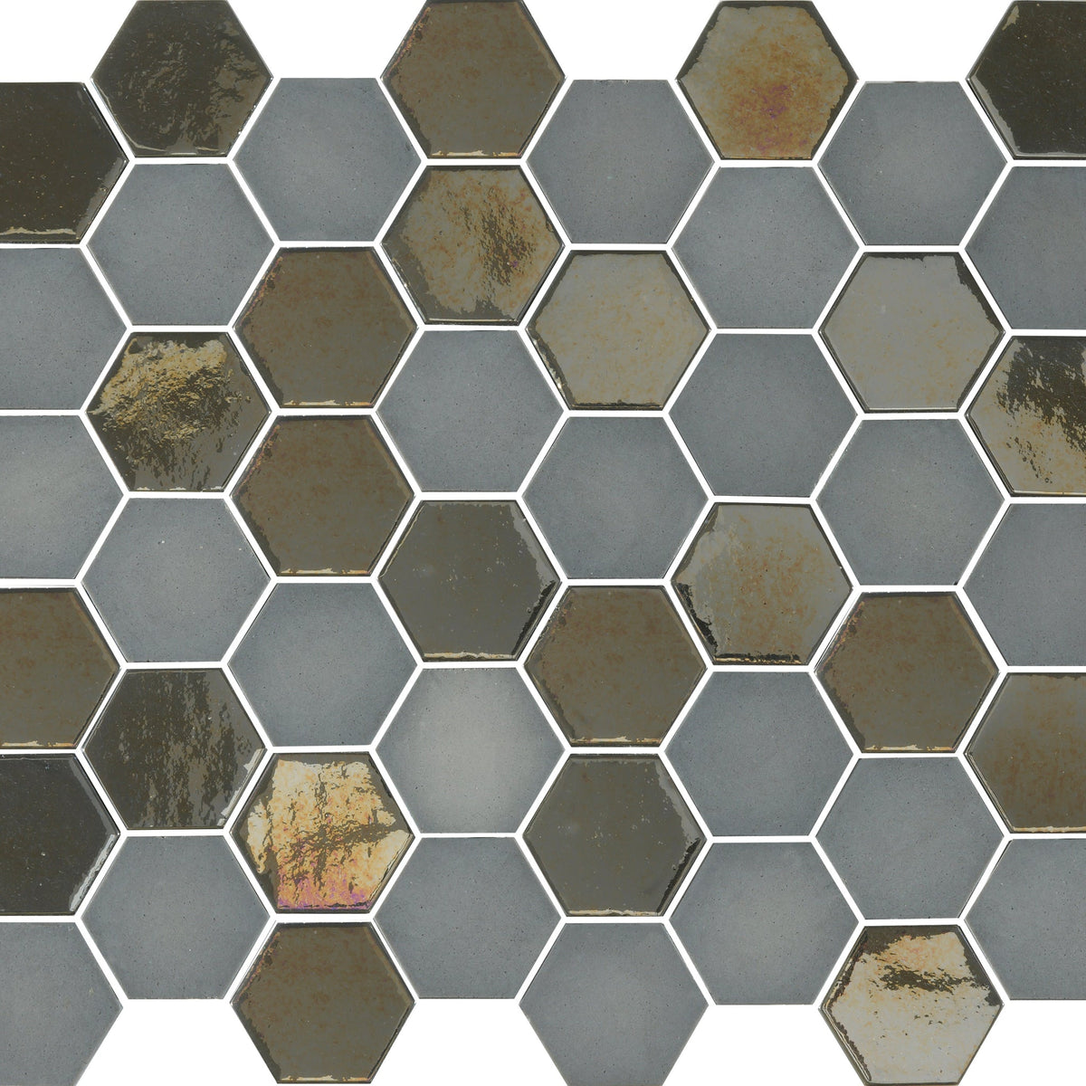 Glam Grey Recycled Glass Mosaic Tile