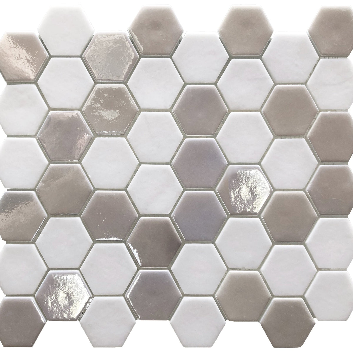 Glam White Recycled Glass Mosaic Tile