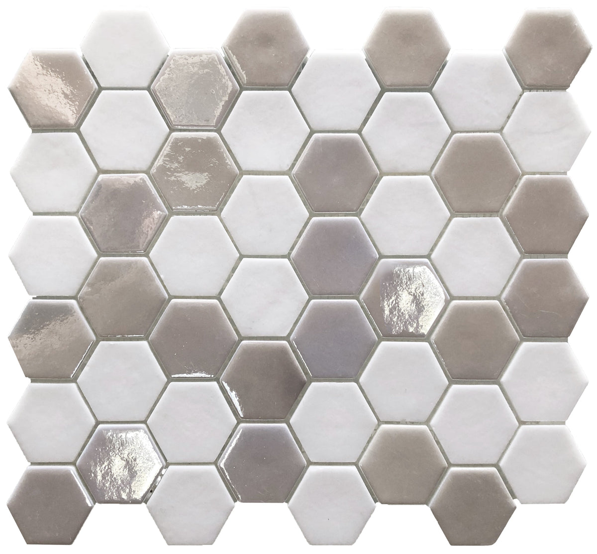 Glam White Recycled Glass Mosaic Tile
