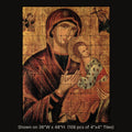 The Virgin Glykophilousa Greek icon, stone mural shown on 36"W x 48"H (108 pcs of 4"x4" tumbled marble tiles)