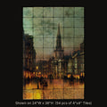 Blackman Street, London, 1885 by John Atkinson Grimshaw, stone mural shown on 24"W x 36"H (54 pcs of 4"x4" tumbled marble tiles)